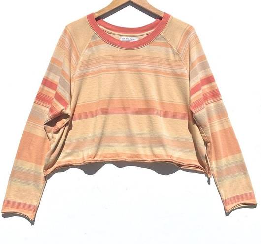 We The Free FREE PEOPLE x  Women’s Orange and Yellow Cropped Long Sleeve Baja T