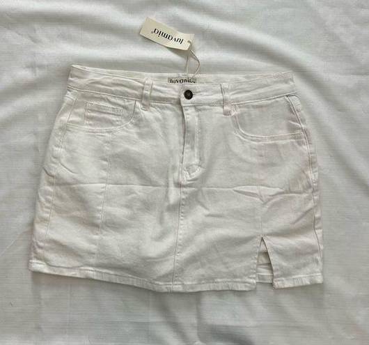 NWT White denim skort size large