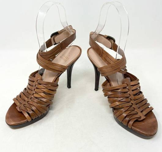 Stuart Weitzman  Arriba Huarache Strappy Sandal, Saddle Genuine Leather Size 6