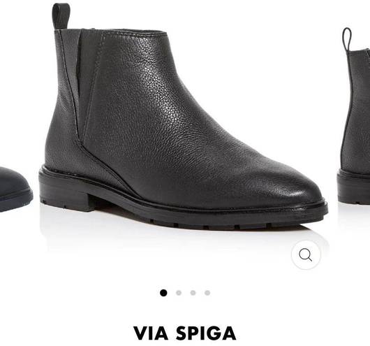 Via Spiga  Black Leather Booties 