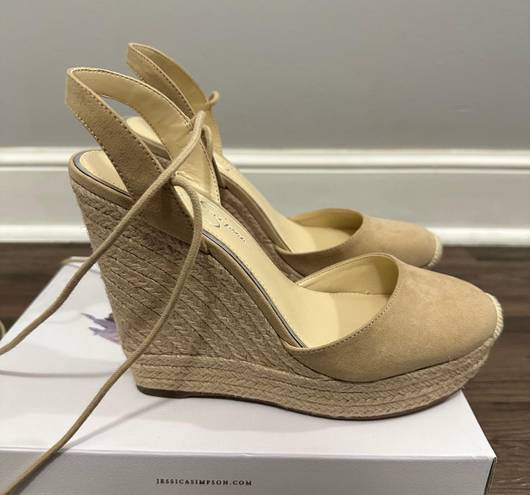 Jessica Simpson ZILKIO Beige Espadrille Wedge Sandal Size 10