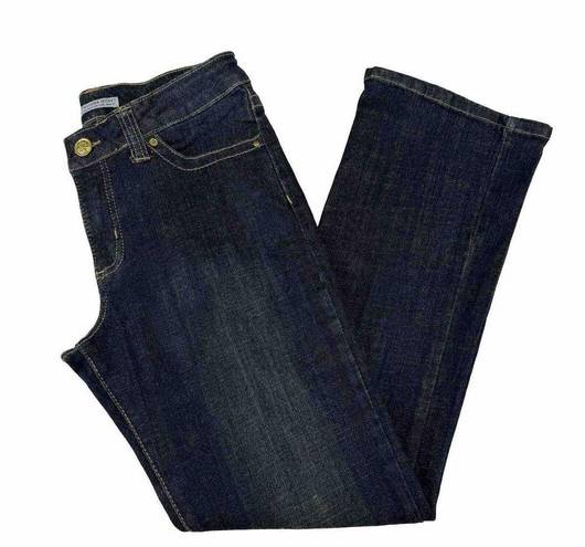 Lee  Slender Secret Lower On The Waist Jeans 10 Short Blue Dark Wash Distressed