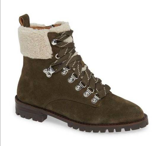 Rebecca Minkoff  Jaylin Shearling Cuff Suede Hiking Boots