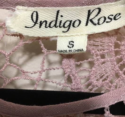 indigo. Rose Maternity dress tunic size S soft pink color roomy beautiful crochet