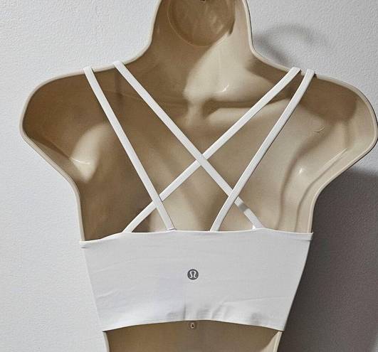 Lululemon Like a Cloud Longline Bra Light Support White Women's Size 6 LW2CSIS