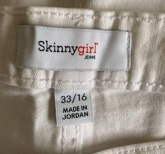 Skinny Girl  highrise button front cropped jeans pants wide leg white 33/25 NEW