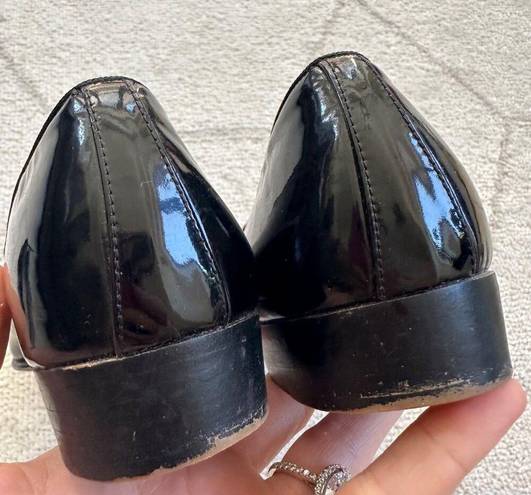 Salvatore Ferragamo Vintage  Black Patent Leather Loafers Sz 7