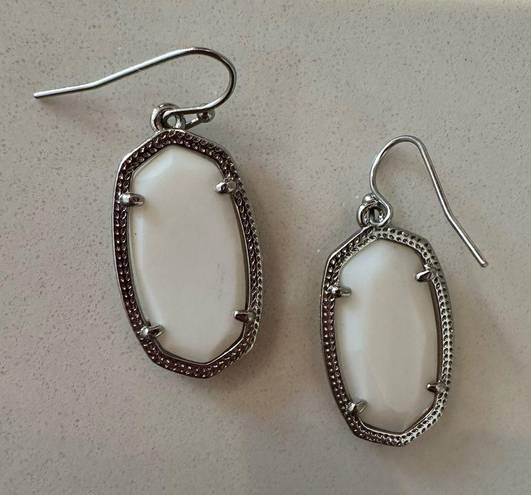 Kendra Scott  Dani White Pearl and Silver Drop Earrings