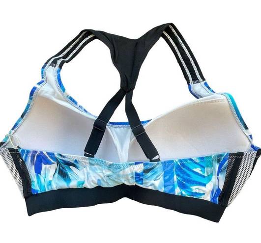 Gottex  Free Sport SZ 36D Racerback Swim Bikini Top Padded Molded Lined Blue New