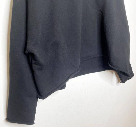 Tkees  Raw Edge Turtleneck Sweatshirt Cotton Terry Oversized Black Size 0/1 US 4