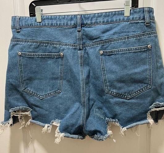 Pretty Little Thing  Distressed Denim Shorts Size 20