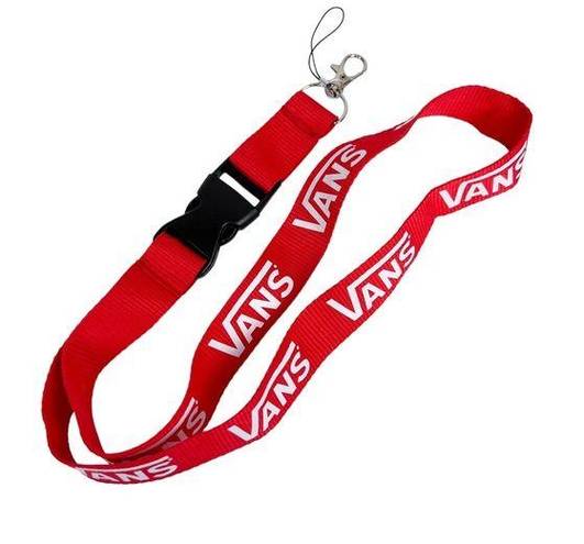 Vans  Spellout Red Lanyard Detachable Keychain