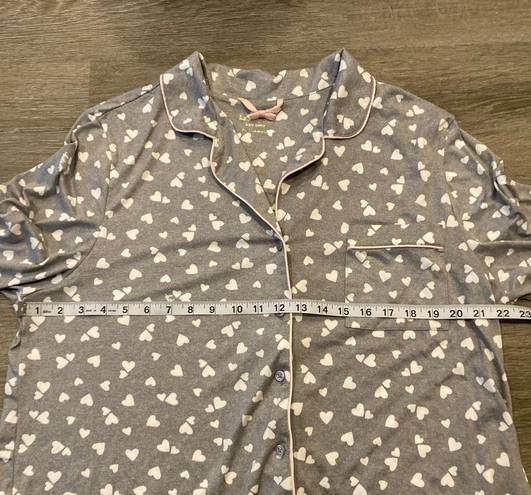 Kate Spade  Grey Heart Design Long Sleeve Button Down Top Women’s Plus Size 1X