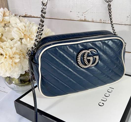 Gucci GG Marmont Diagonal Quilted Leather Small Shoulder Bag