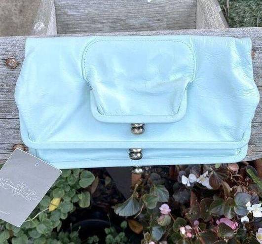 Anthropologie  Nest Turquoise Blue 4 Compartment Kiss Lock Clutch/Organizer NWT