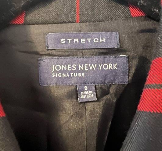 Jones New York Jones NY Red Black Plaid Wool Jacket