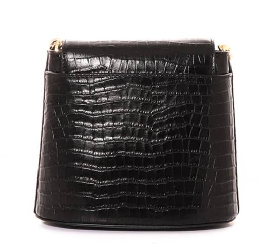 DKNY Croc-Embssed Leather Flap Bucket