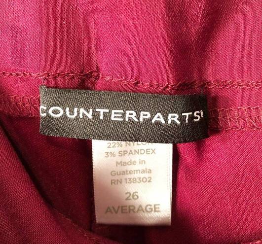 Dress Barn  Womens Plus Size 26W Pants Maroon Red Pull On Stretch Career Wear 839