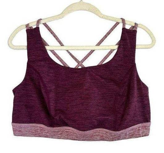 Torrid  Low-Impact Wireless Strappy Back Active Sports Bra burgundy jersey sz 2x