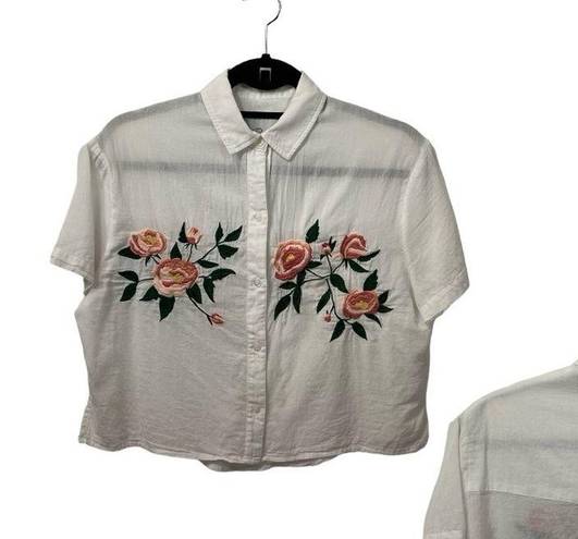 Rails Gretta Embroidered Floral Button Down T Shirt