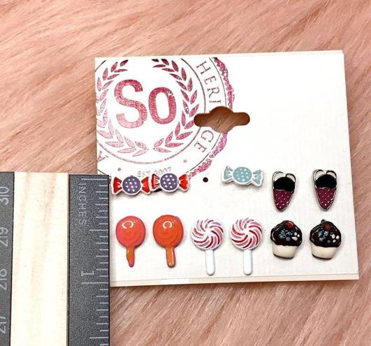 SO  Heritage Sweets Candy Ice Cream Cake Stud Earring Set