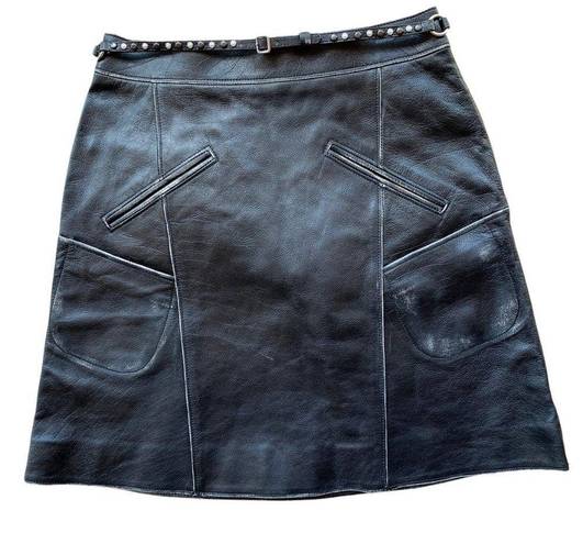 Coach  1941 belted leather mini skirt (2)