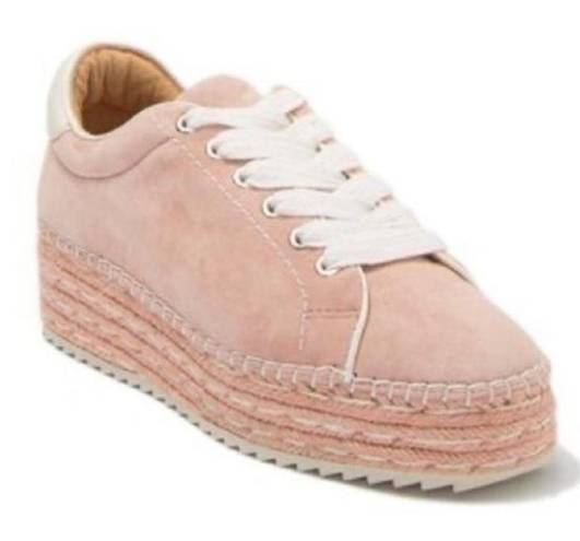 Joie  Dabna Suede Platform Espadrille Sneaker Size 39 Blush Pink Low Top