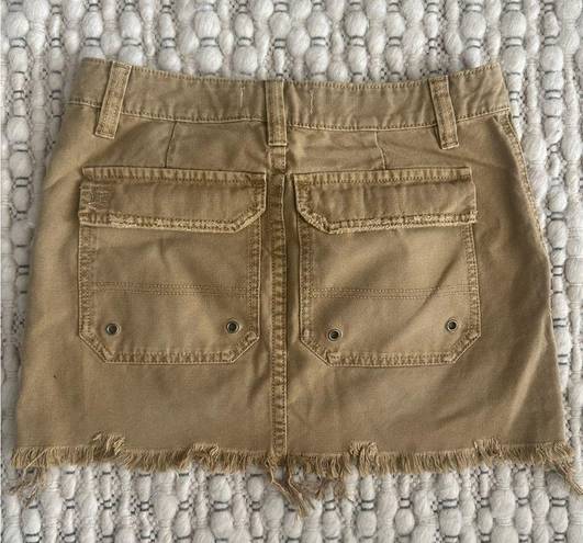 Free People  Tan Utility Mini Skirt