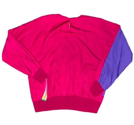 Alfred Dunner Petite Deadstock Vintage 90s Alfred Dunner Color Block Lightweight Pullover Sweatshirt Jacket