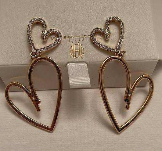 House of Harlow NWT  double heart earrings