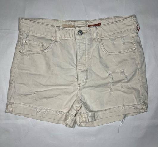 Pilcro  White Distressed Denim Shorts