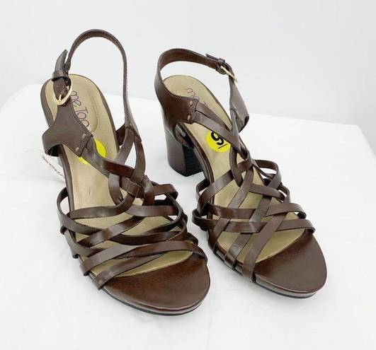 Me Too  Cute Brown Strappy Summer Heels  size 9 New