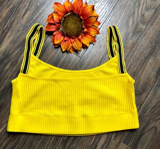 American Apparel Thick Yellow Ribbed Crop Top