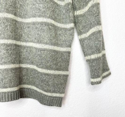 ALLSAINTS  Misty Crewneck Striped Pullover Sweater In Light Gray/Chalk White