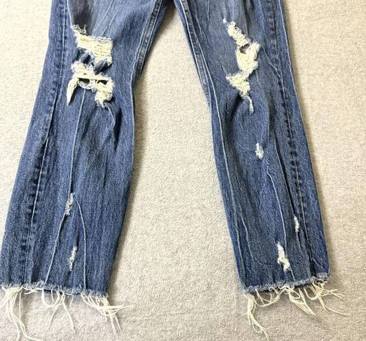 Abercrombie & Fitch Abercrombie Fitch Womens Jeans Size 6 Mom Jean High Rise Distressed Raw Hem