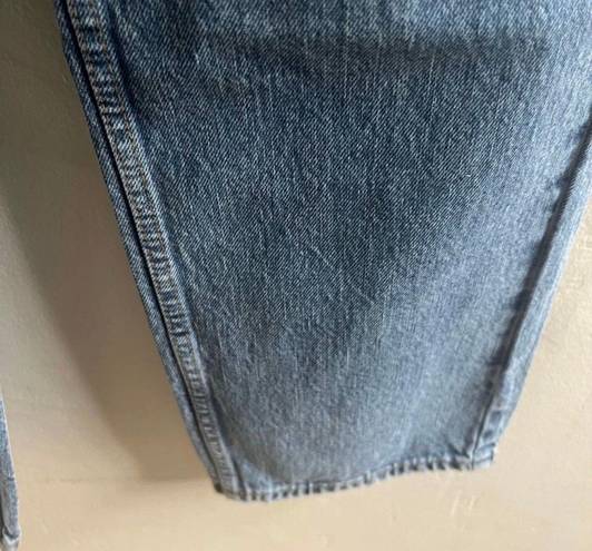 Good American Women's 90s Mom Jeans Size 6/28 Straight Leg Denim Ripped Knee NWT