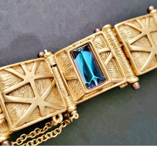 Givenchy Couture Crystal & Matte Gold Link Bracelet