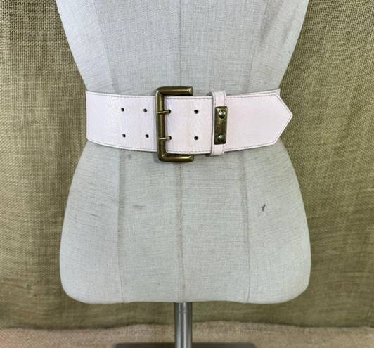 Vintage Light Pastel Pink Wide Leather Belt Size Medium 29 1/2