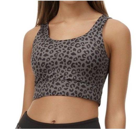 Anthropologie  All Fenix Sports Charcoal Leopard Jagger Long Bra size S