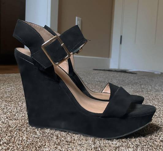 mix no. 6 Black Wedge Heels