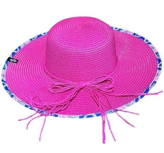 Simply Southern NWT  Preppy Bucket‎ Straw Hat “Salty” Pink One Size