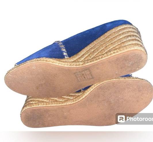 Jack Rogers  Palmer Wedge size 7.5 blue suede