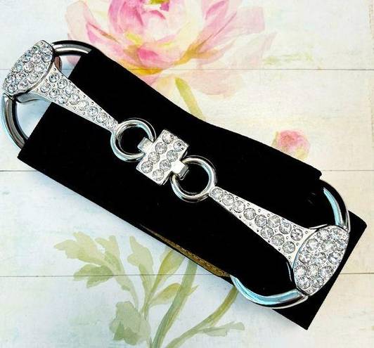 Chico's Chico’s Black Elastic Rhinestone Belt Small