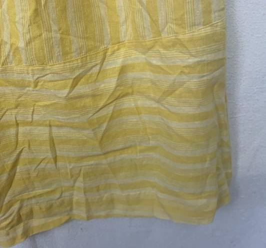 Patagonia  women's small Garden Island dress yellow white stripe prairie cottage