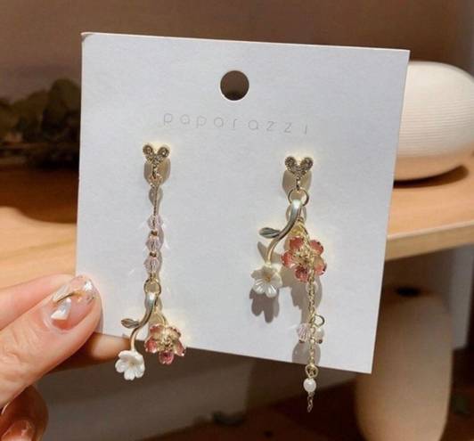 Flower Dangle Drop Earrings for Women Gold