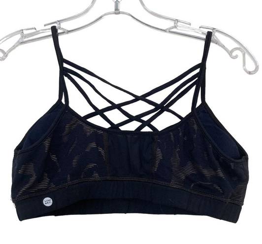 Vimmia  Black Mesh Overlay Sports Bra Sz M