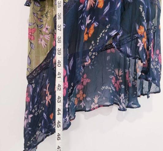 Love Sam  Williston Wrap Green, Blue / Floral Printed Dress