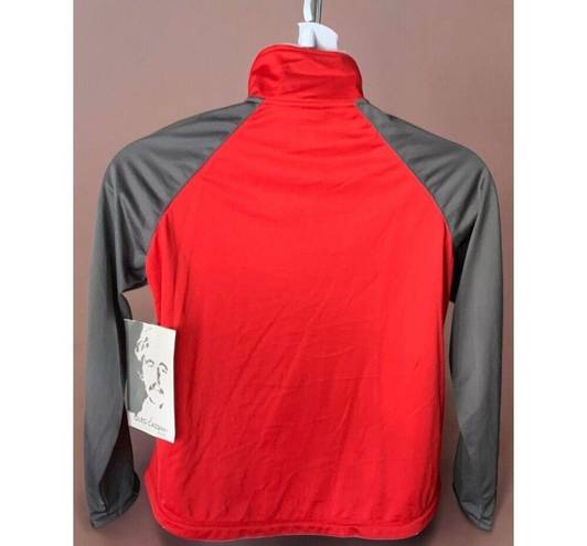 Oleg Cassini  Sport Red Track Jacket Womens Petite Lightweight Zip Cotton New PL