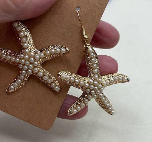 Boutique New faux pearl starfish earrings