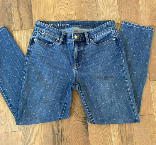 Talbots Flawless Slim Ankle Fit Tulip print Blue Jeans Size 4